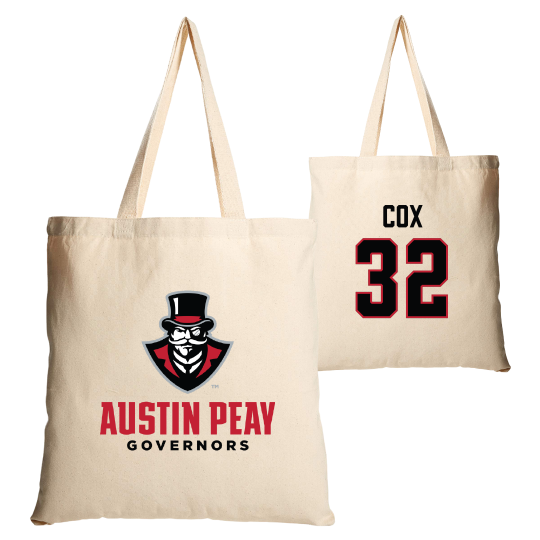 Austin Peay State University Baseball Tan Canvas Tote Bag - #32 Chance Cox
