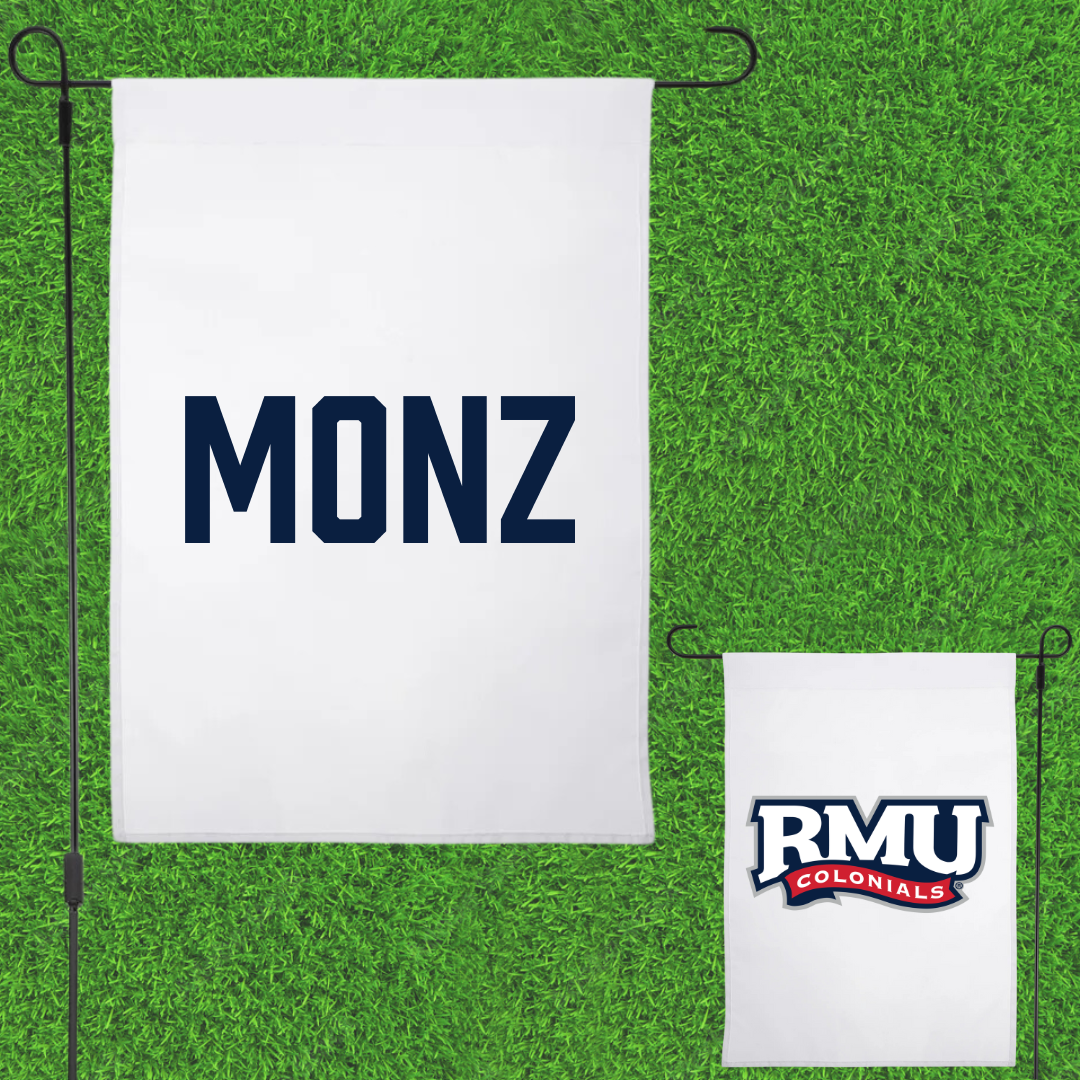 Robert Morris University TF and XC White Garden Flag - Dea Monz
