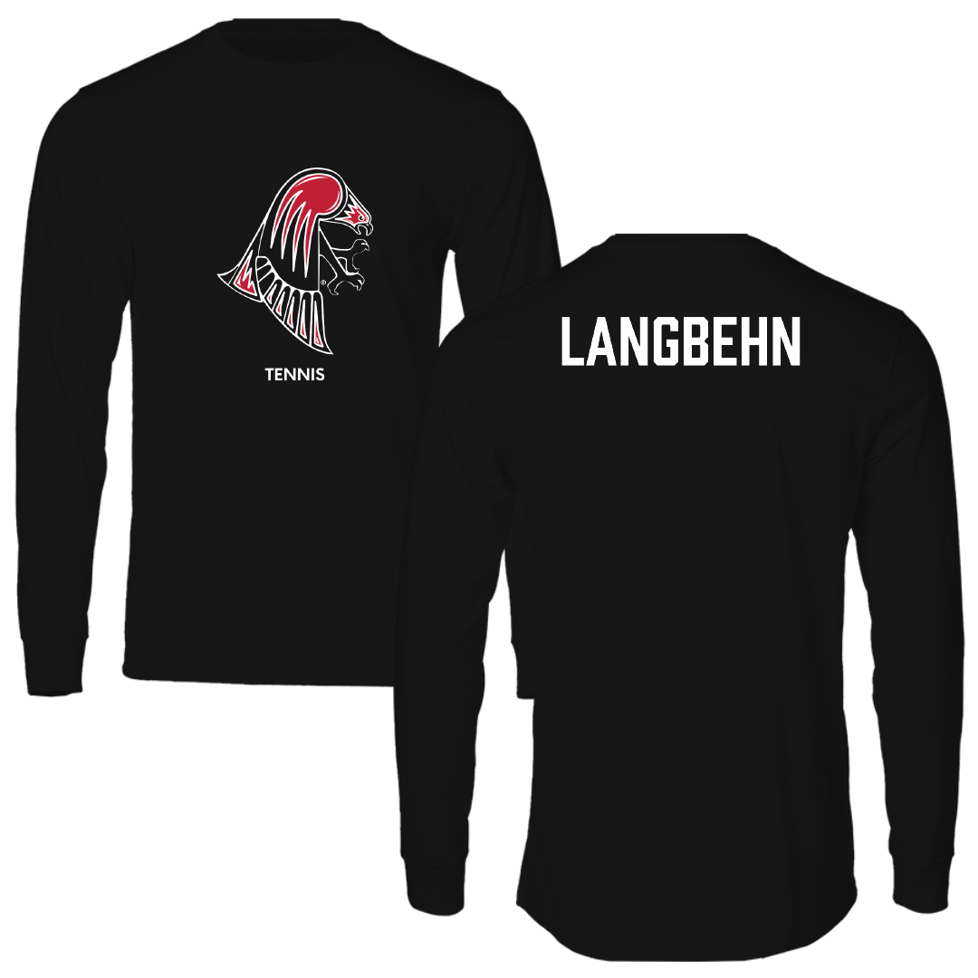 University of Wisconsin-River Falls Tennis (W) Black Mascot Long Sleeve - Alicia Langbehn
