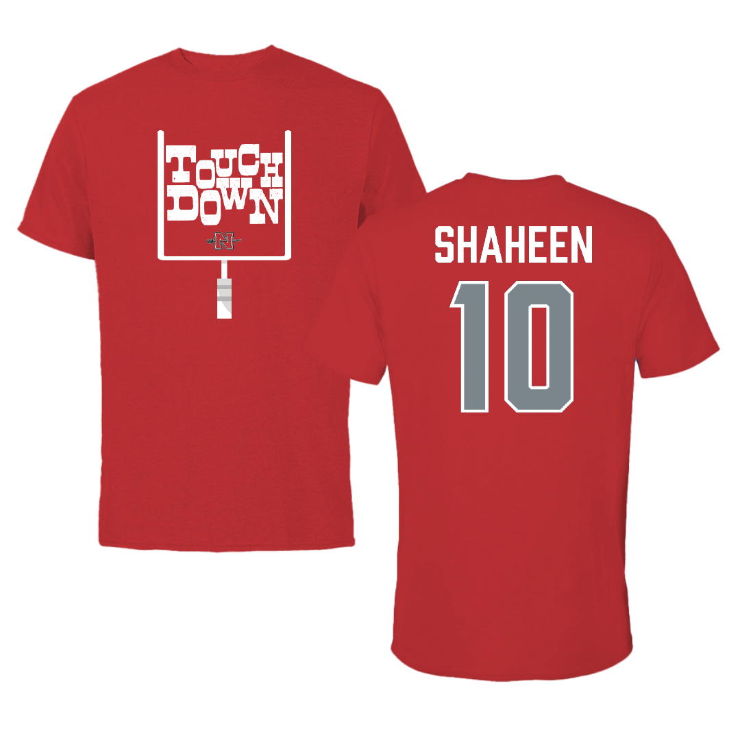 Nicholls State University Football Red Touchdown Tee - #10 Hayden Shaheen