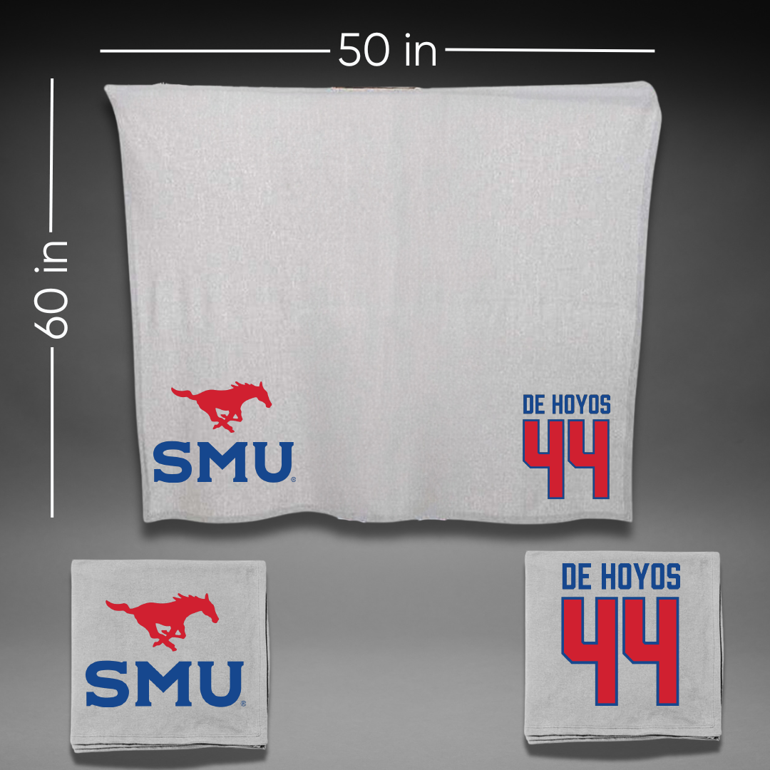 Southern Methodist University Football Gray Blanket - #44 Michael De Hoyos