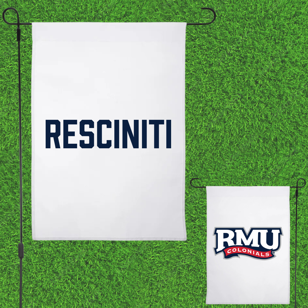Robert Morris University TF and XC White Garden Flag - Madelyn Resciniti