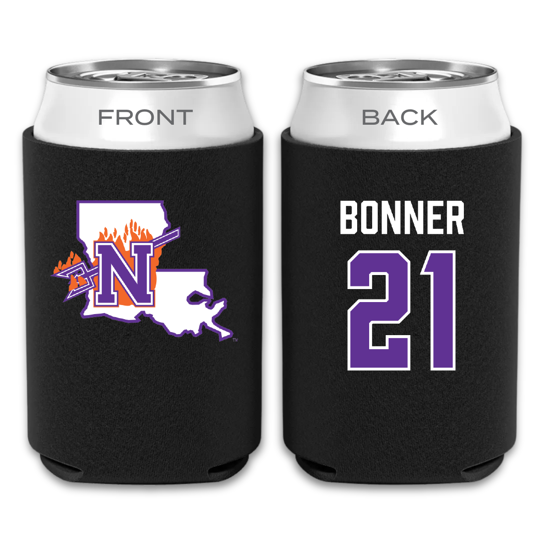 Northwestern State University Football Black Can Cooler - #21 Ja’Marion Bonner