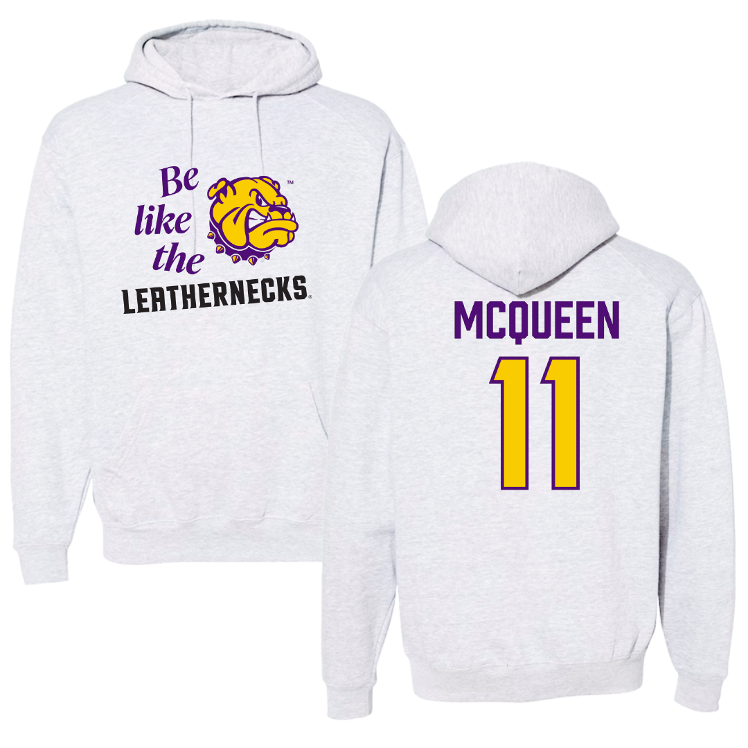 Western Illinois University Softball Light Gray Be Like Us Hoodie - #11 Tori McQueen