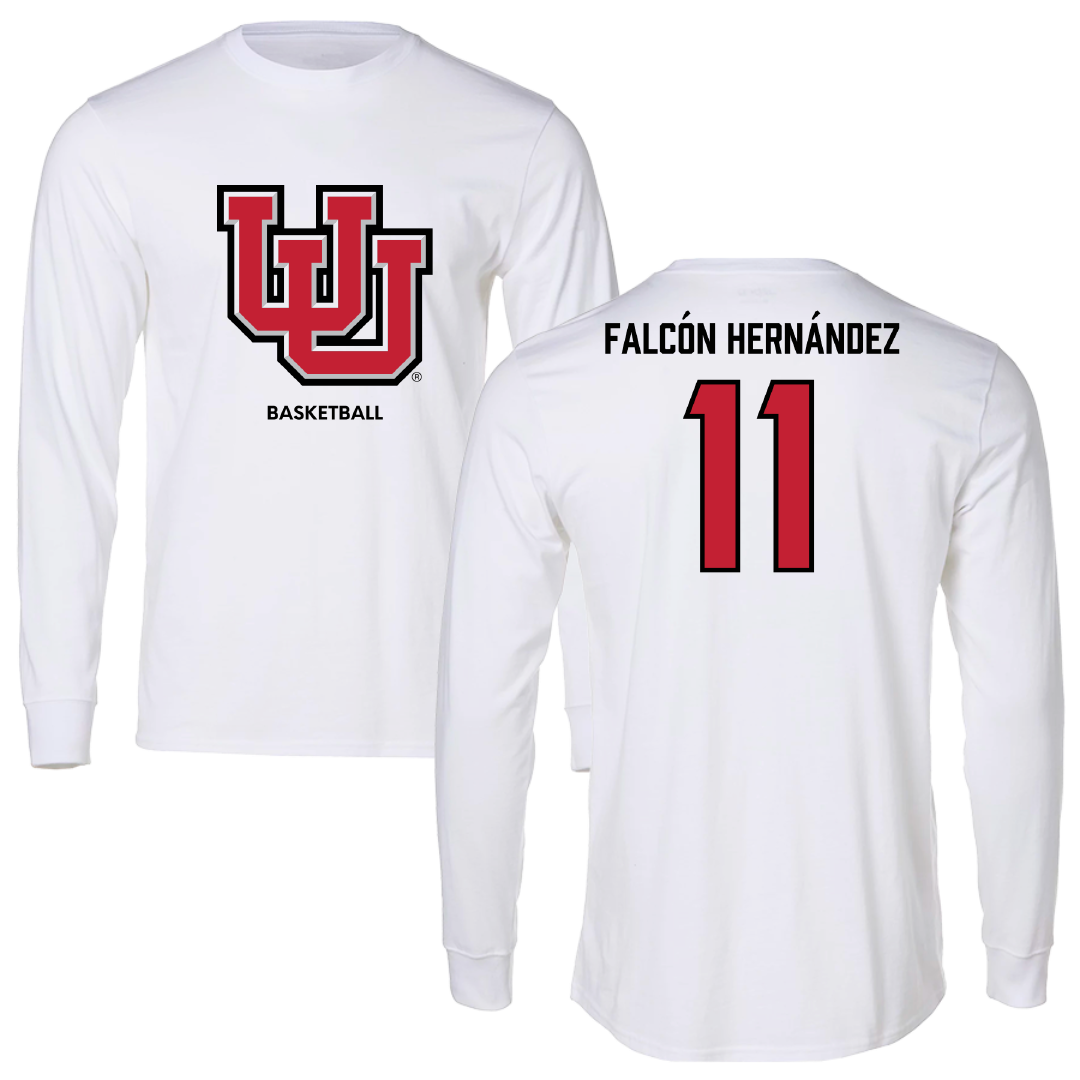University of Utah Basketball (W) White Block Long Sleeve - #11 Daniela Falcón Hernández