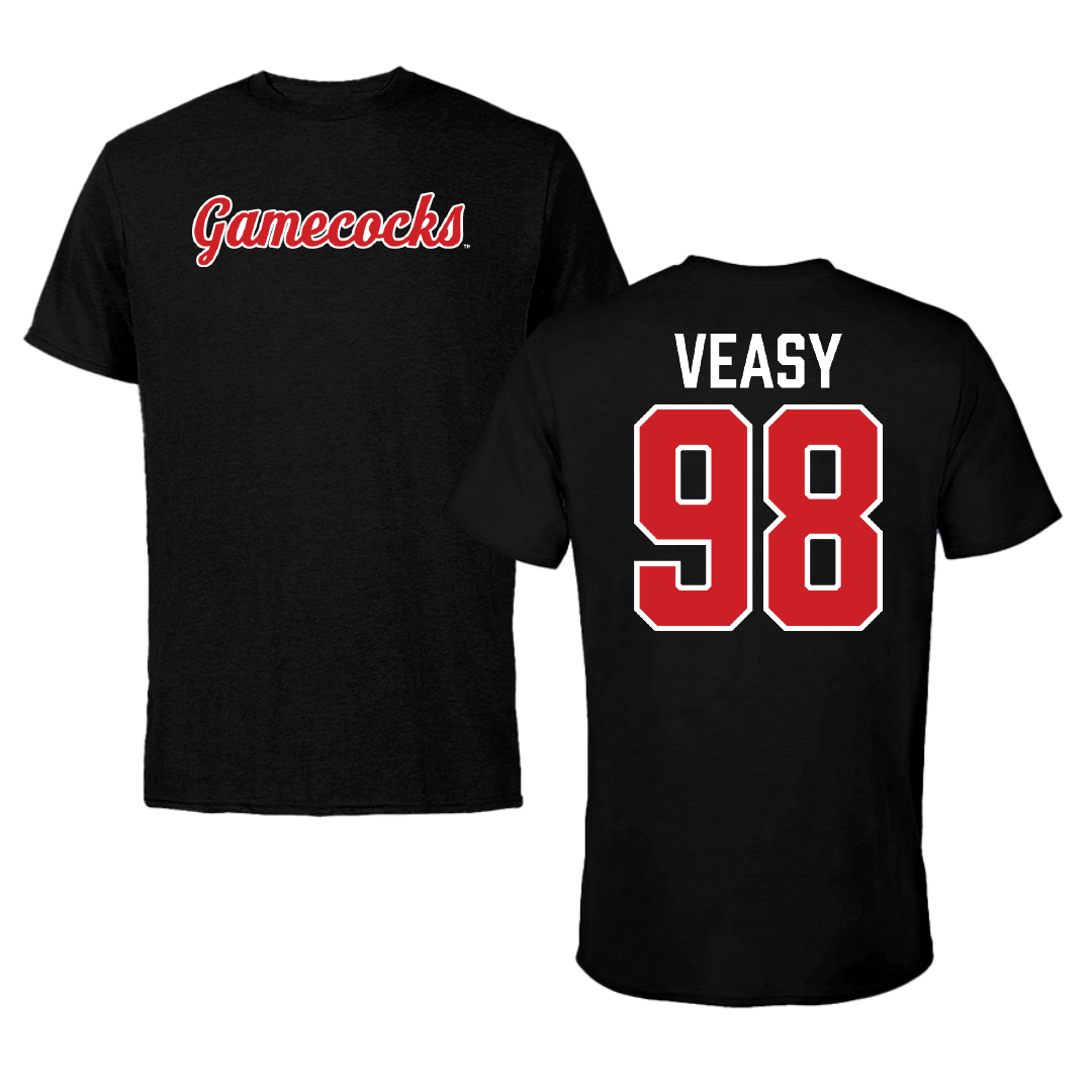 Jacksonville State University Football Black Tee - #98 Jackson Veasy