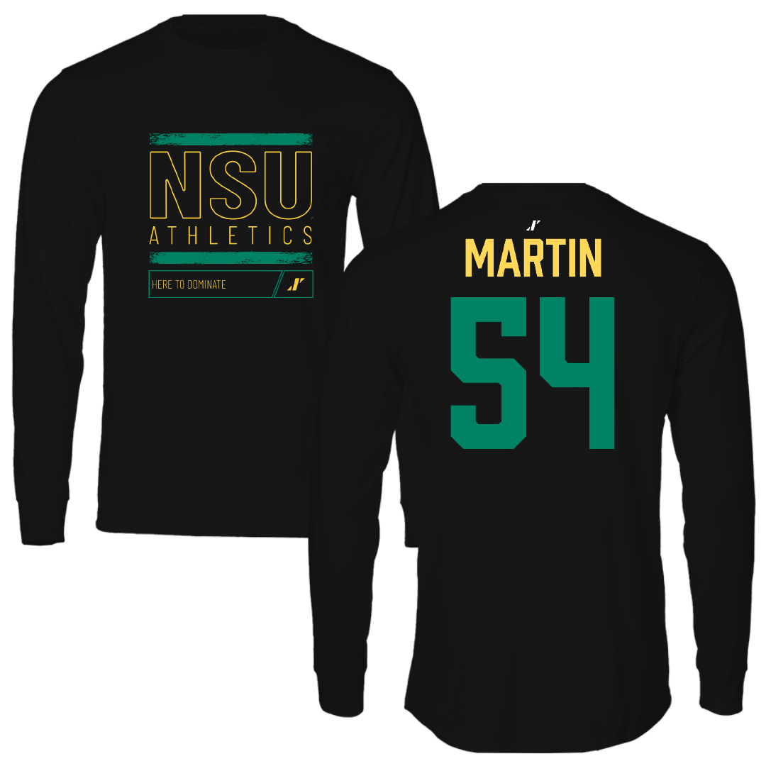 Norfolk State University Football Black Dominate Long Sleeve - #54 Javontay Martin