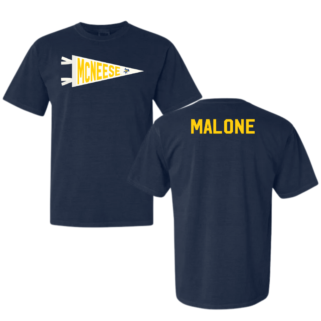 McNeese State University Beach Volleyball Navy Pennant Comfort Colors Tee - McKenna Malone