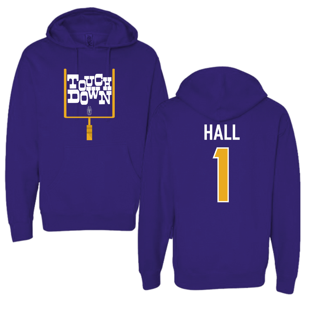 University at Albany Football Purple Touchdown Hoodie - #1 Aamir Hall