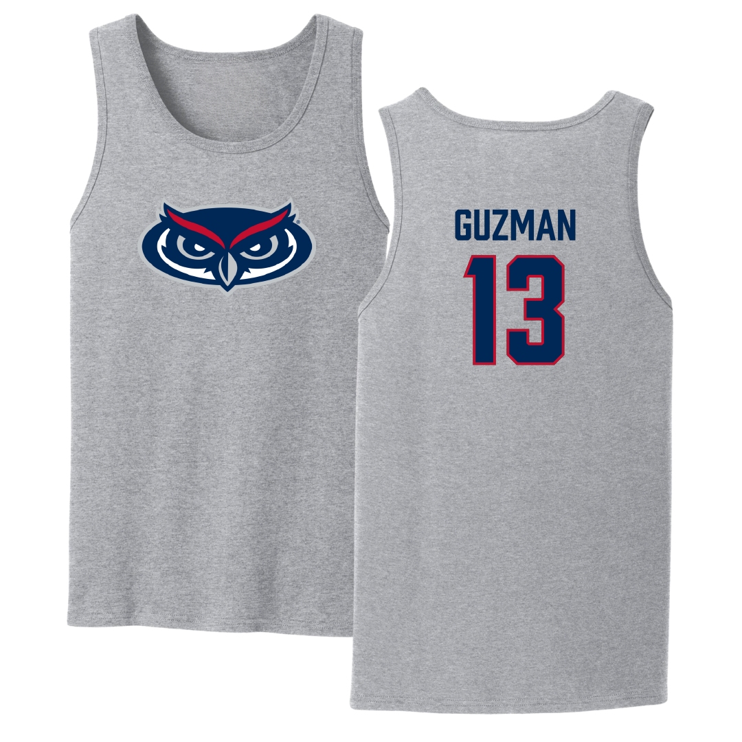 Florida Atlantic University Softball Sport Gray Tank Top - #13 Yani Guzman