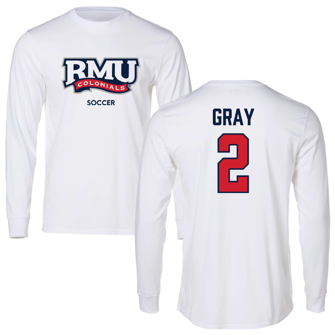 Robert Morris University Soccer (M) White Long Sleeve - #2 Darren Gray