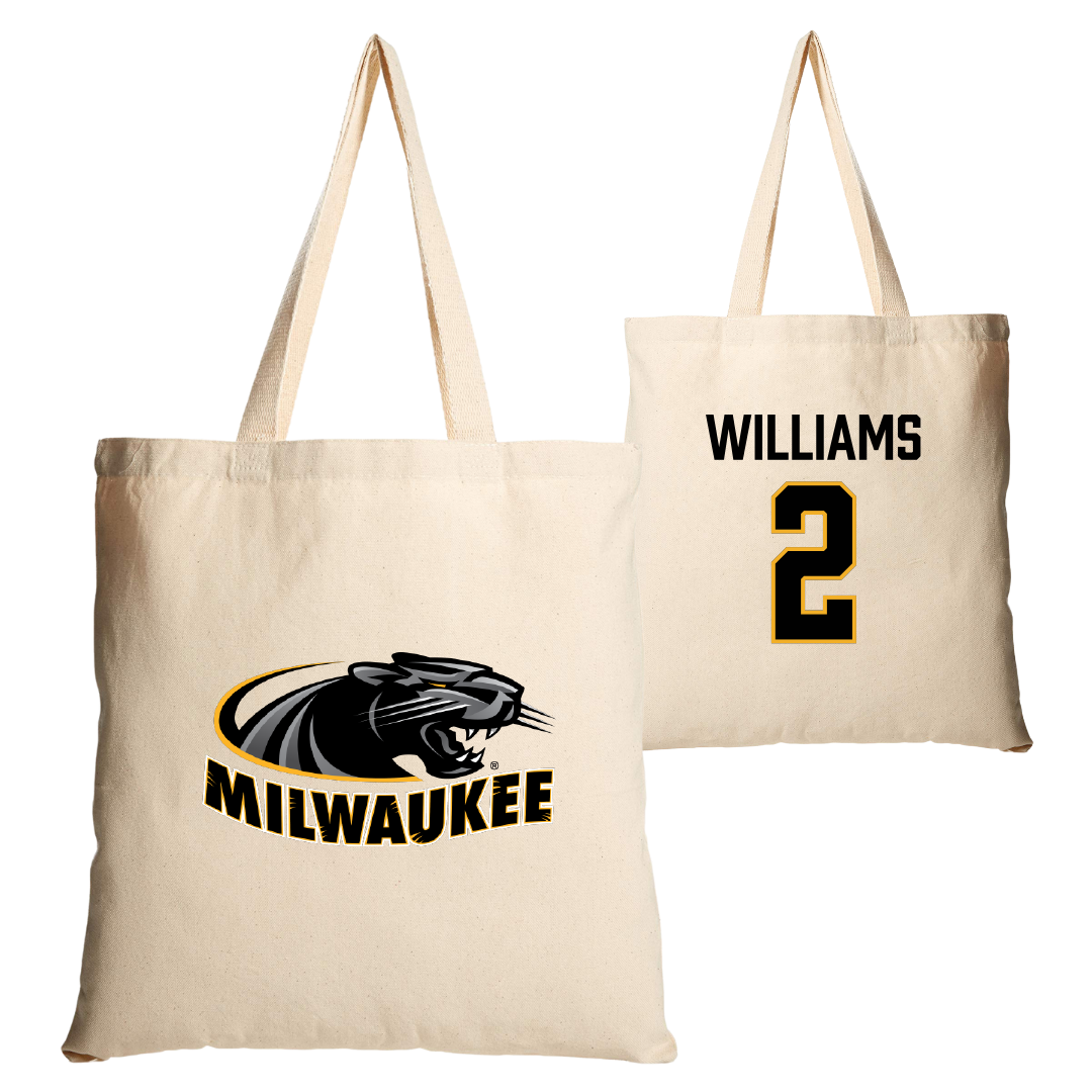 University of Wisconsin-Milwaukee Basketball Tan Canvas Tote Bag - #2 Jada Williams