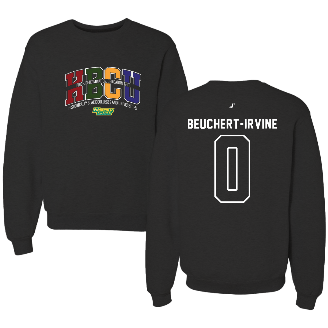 Norfolk State University Football Black HBCU Crewneck - #0 Sage Beuchert-Irvine