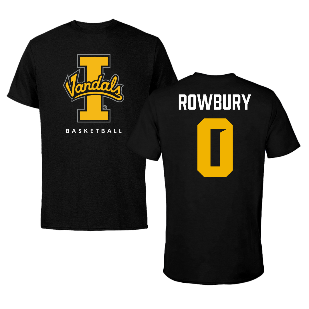 University of Idaho Basketball (M) Black Vandals Tee - #0 Brody Rowbury