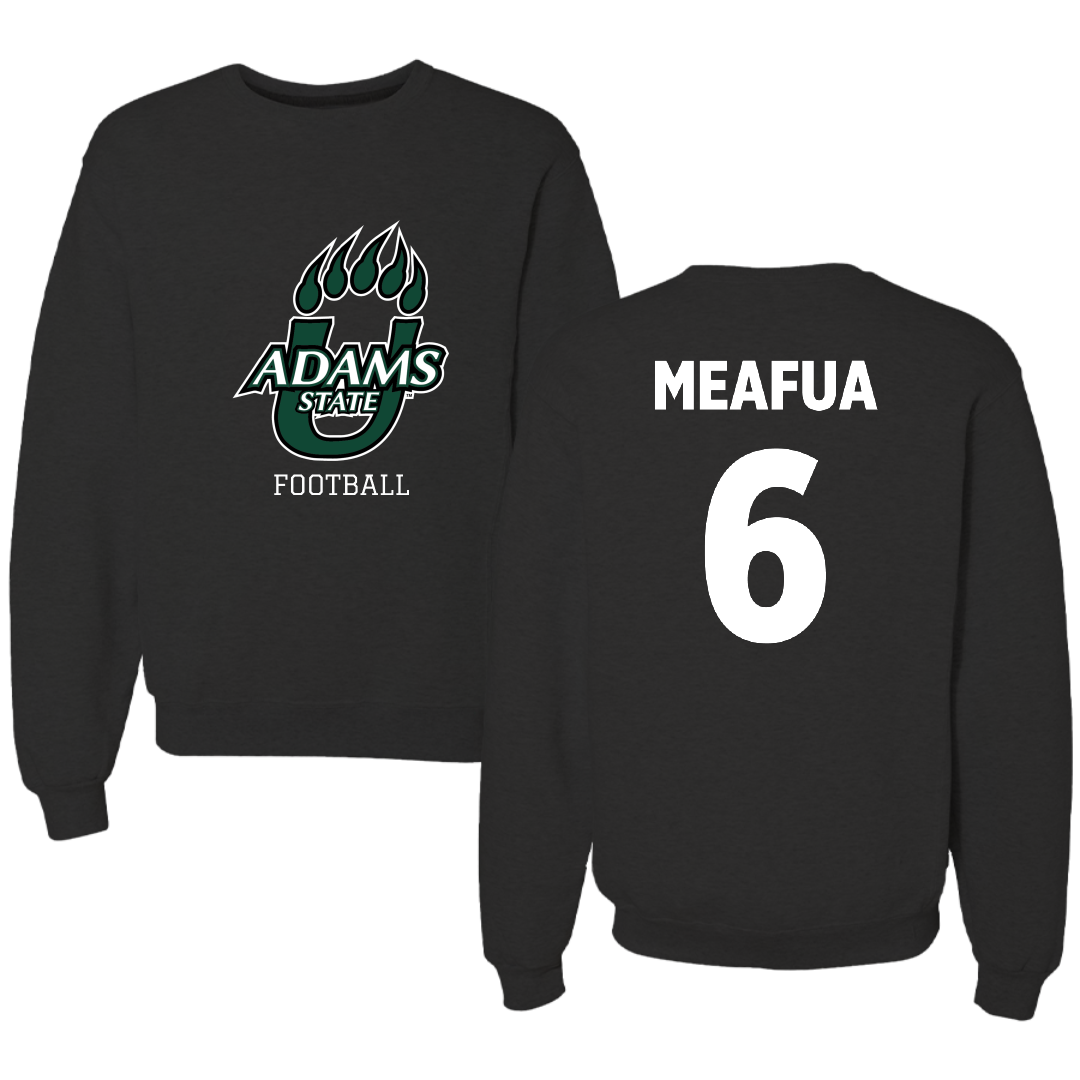 Adams State University Football Black State Crewneck - #6 Ren Meafua