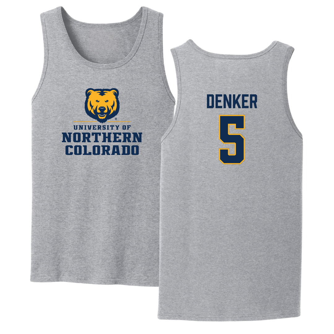 University of Northern Colorado Basketball Sport Gray Tank Top - #5 Quinn Denker