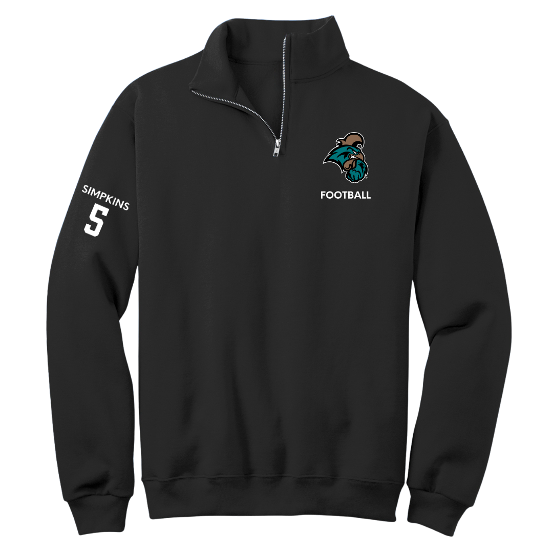 Coastal Carolina University Football Black Quarter-Zip - #5 Ja'Vin Simpkins