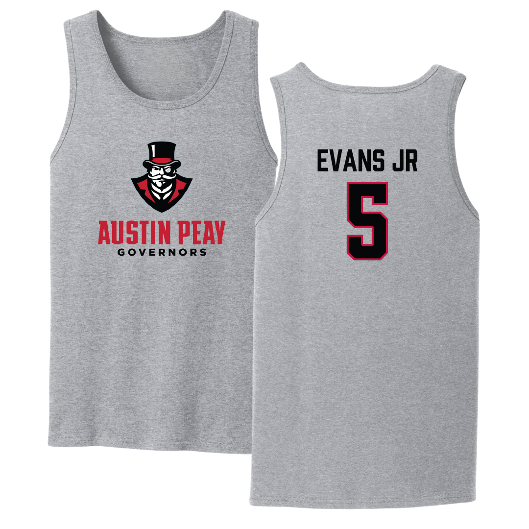 Austin Peay State University Football Sport Gray Tank Top - #5 CJ Evans Jr