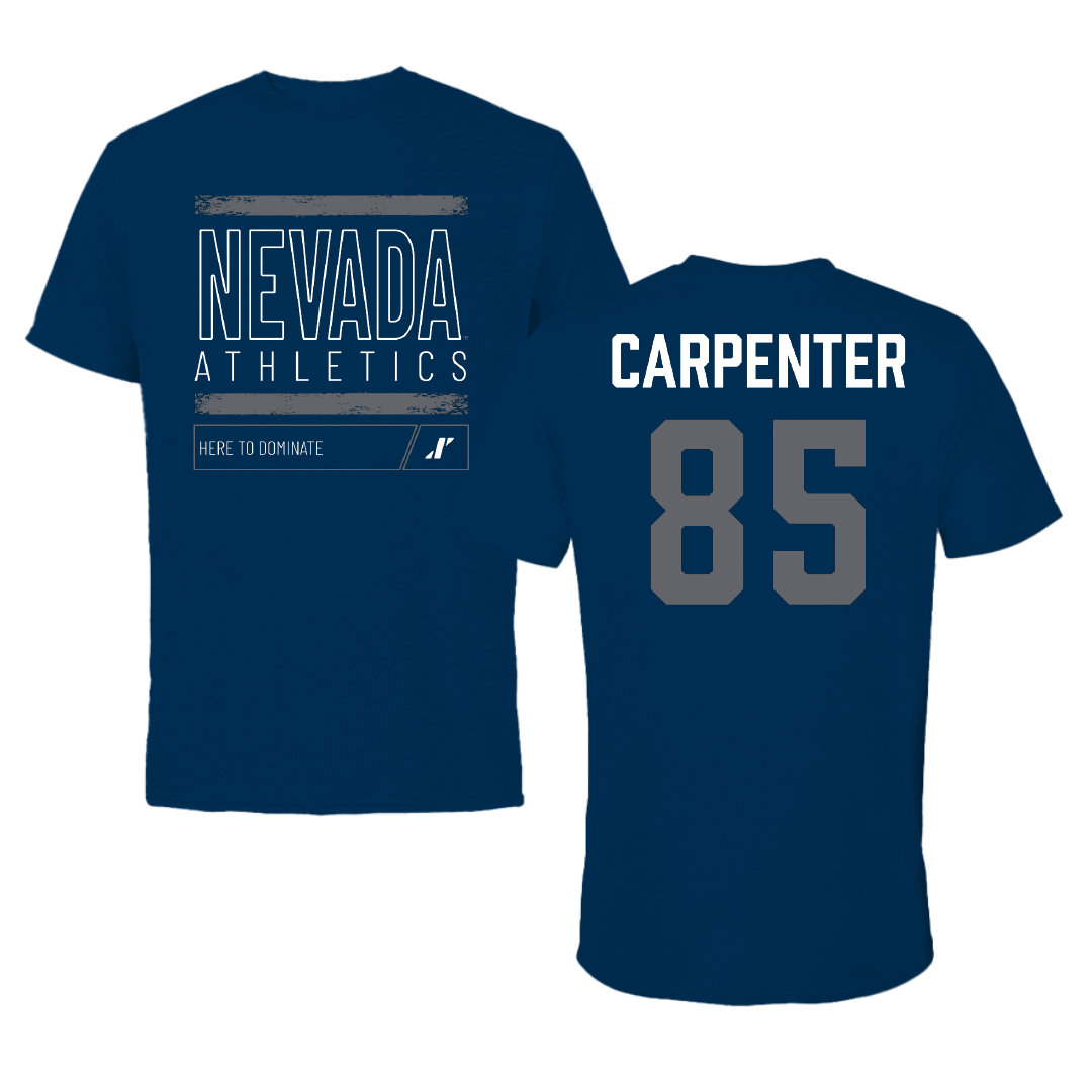 University of Nevada Football Navy Dominate Tee - #85 Jett Carpenter