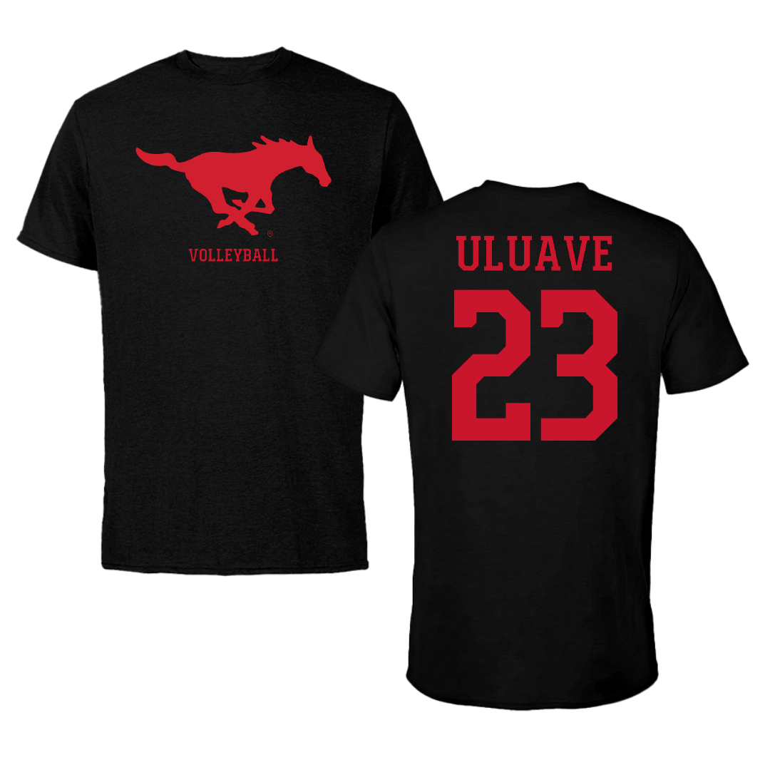 Southern Methodist University Volleyball (W) Black Performance Tee - #23 Sina Uluave
