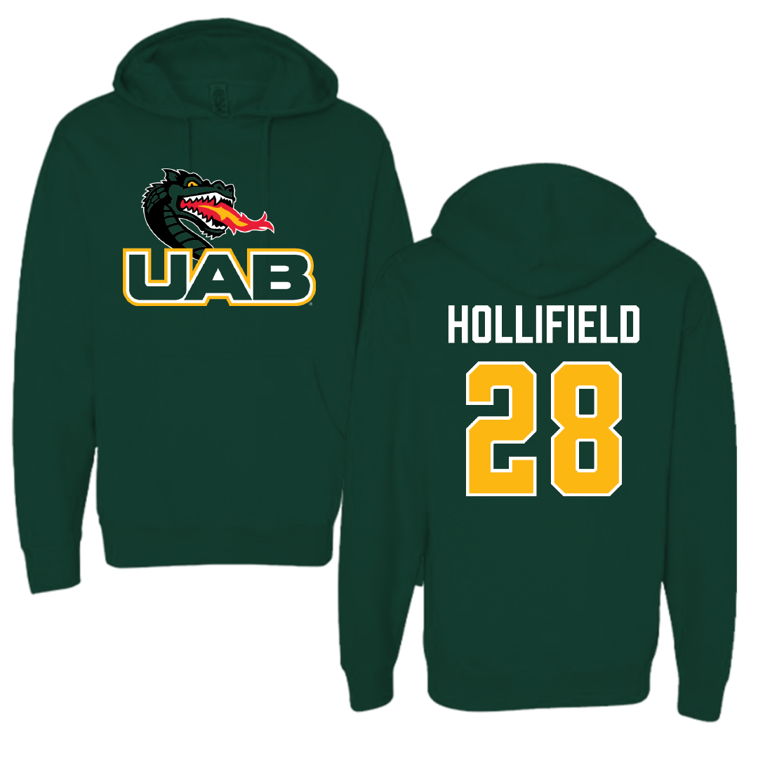 University of Alabama at Birmingham Baseball Forest Green Hoodie - #28 Nicholas Hollifield