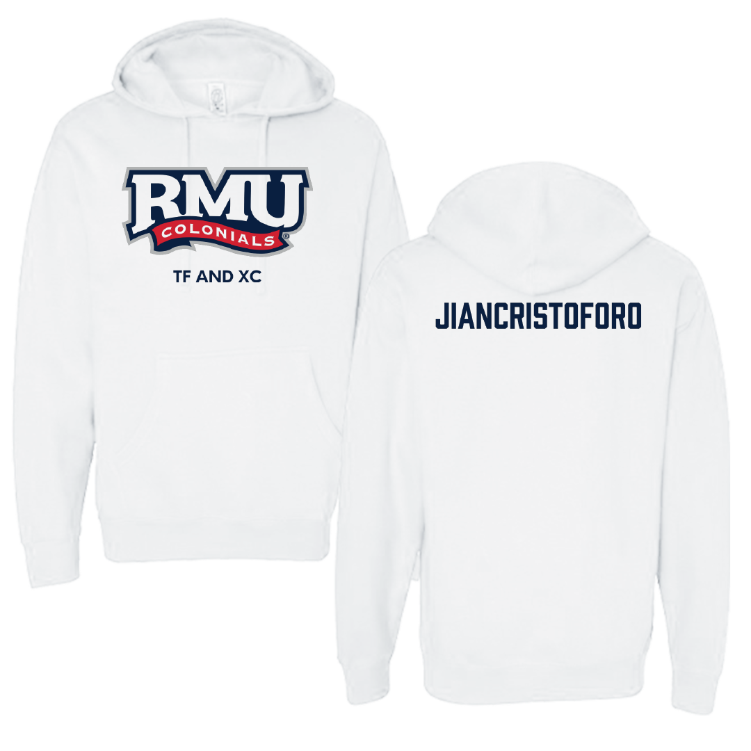 Robert Morris University TF and XC White Colonials Hoodie - Emma Jiancristoforo