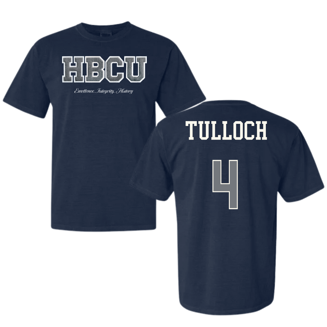 Jackson State University Soccer (W) Navy HBCU Varsity Comfort Colors Tee - #4 Kiana Tulloch