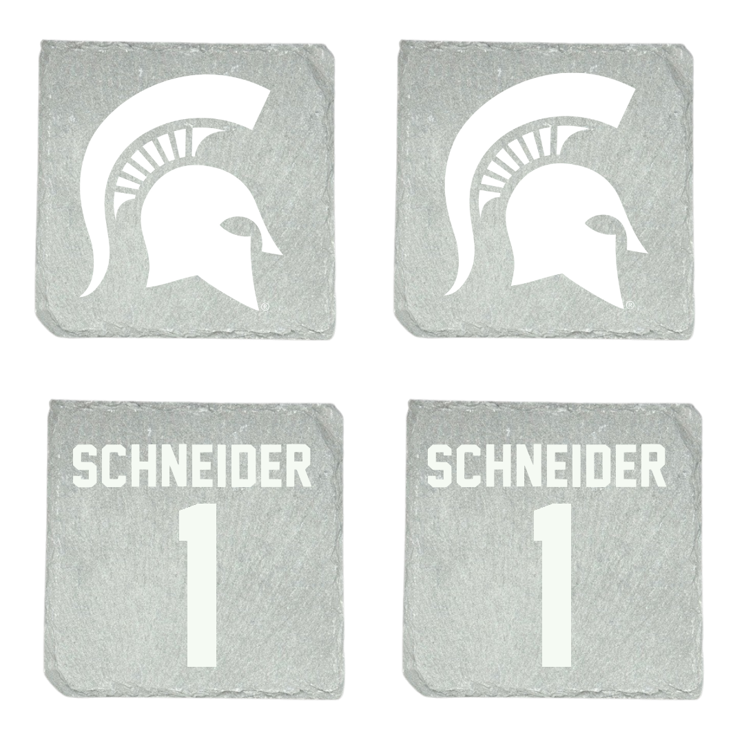 Michigan State University Volleyball Stone Spartan Coaster (4 Pack)  - #1 Lia Schneider