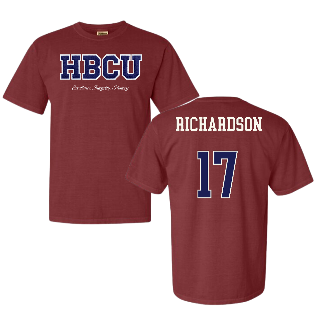 South Carolina State University Football Maroon HBCU Varsity Comfort Colors Tee - #17 Malik Richardson