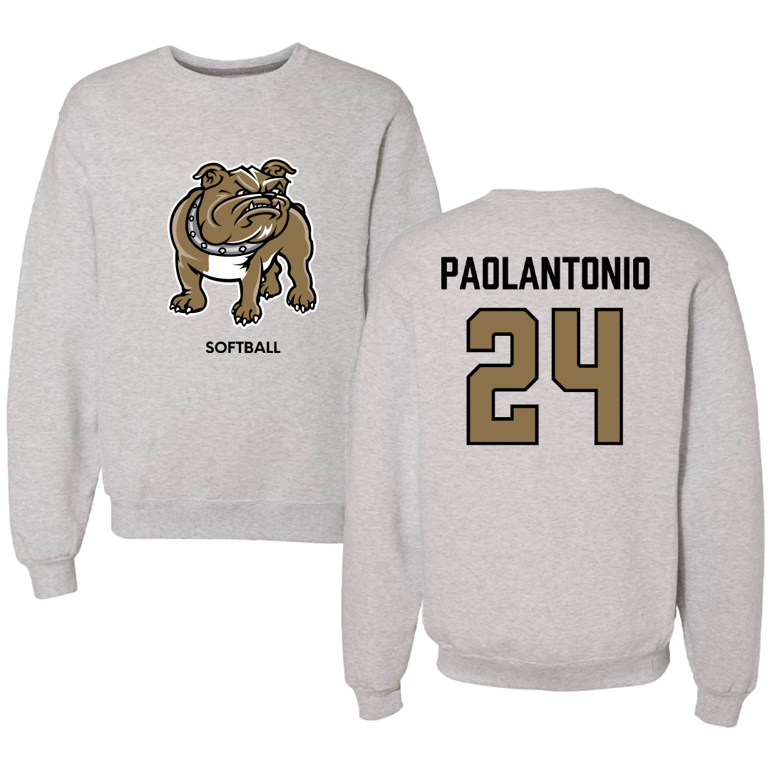 Bryant University Softball Light Gray Crewneck - #24 Caroline Paolantonio