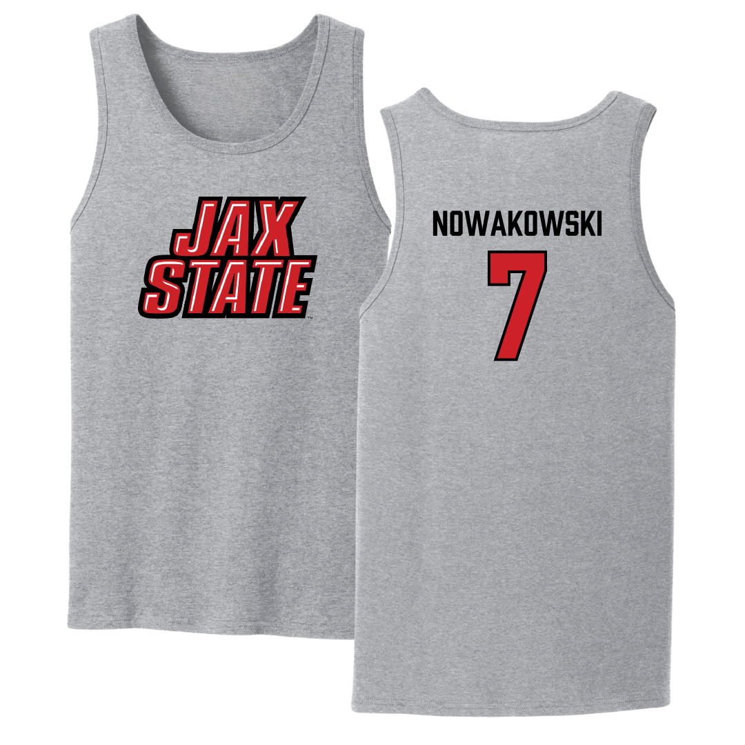 Jacksonville State University Softball Sport Gray Tank Top - #7 Morgan Nowakowski