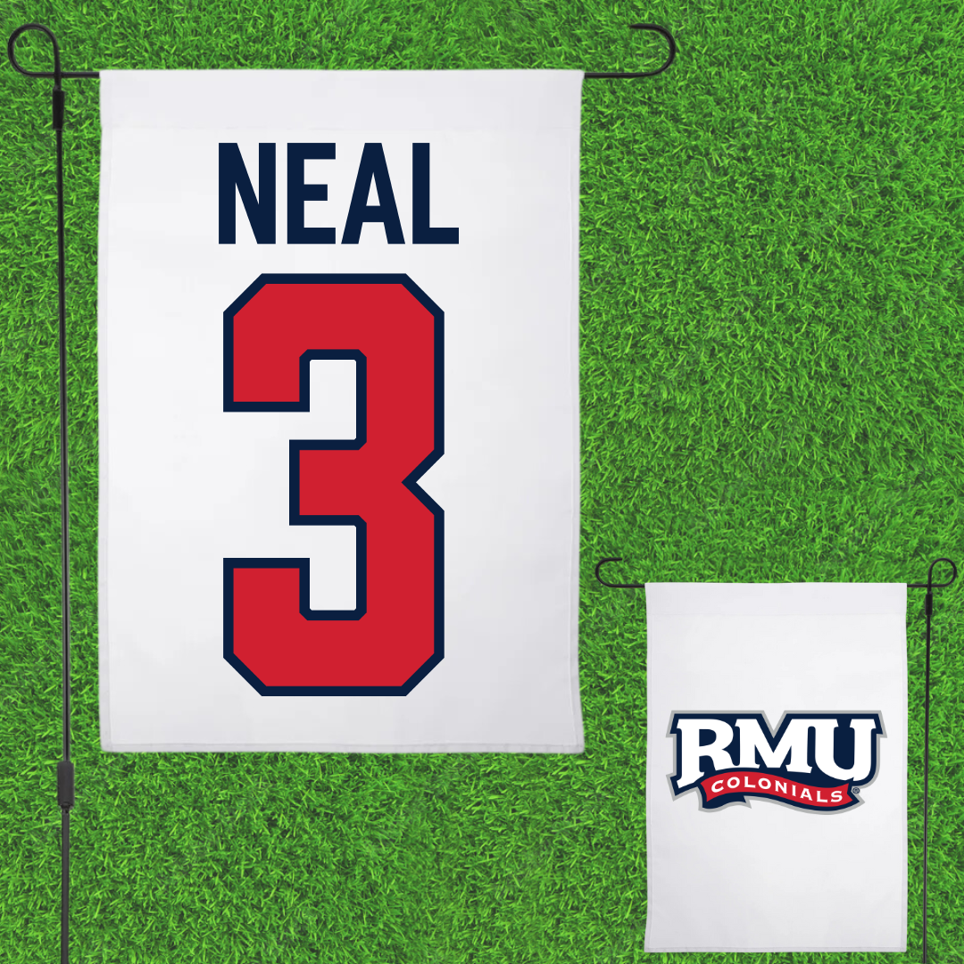 Robert Morris University Lacrosse White Garden Flag - #3 Torin Neal