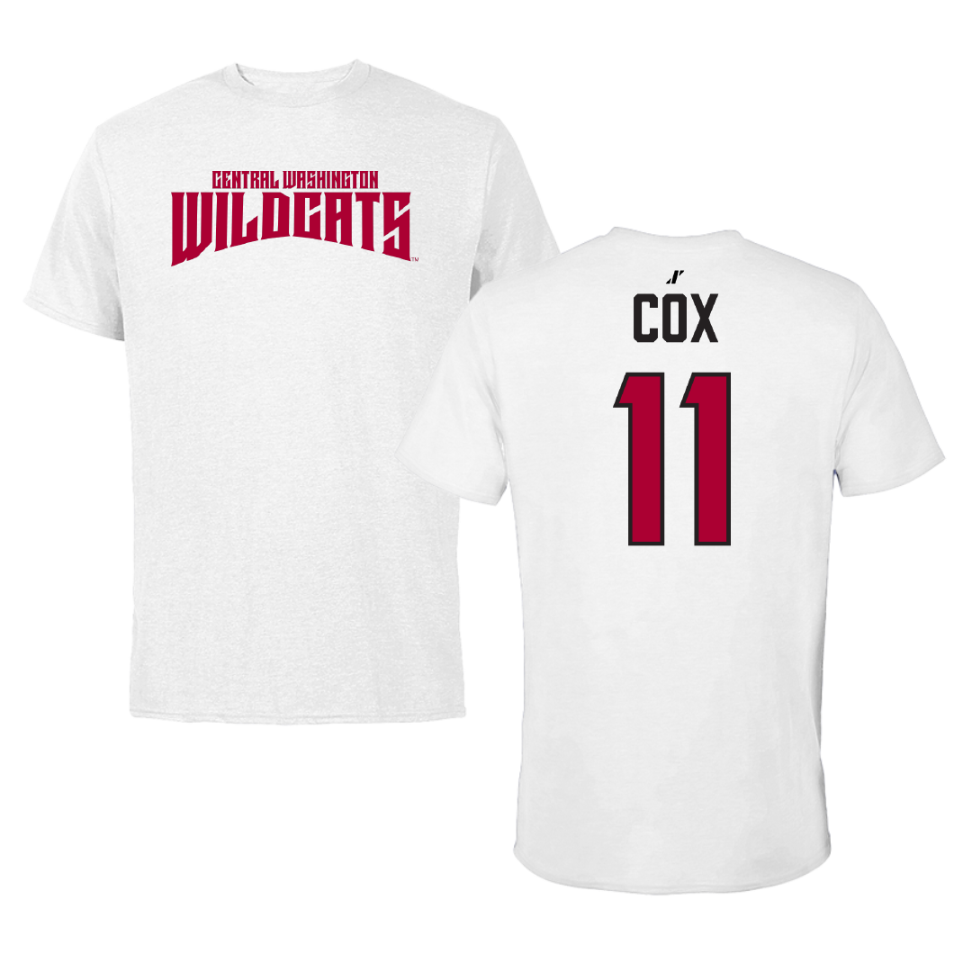 Central Washington University Volleyball White Classic Tee - #11 Lacy Cox