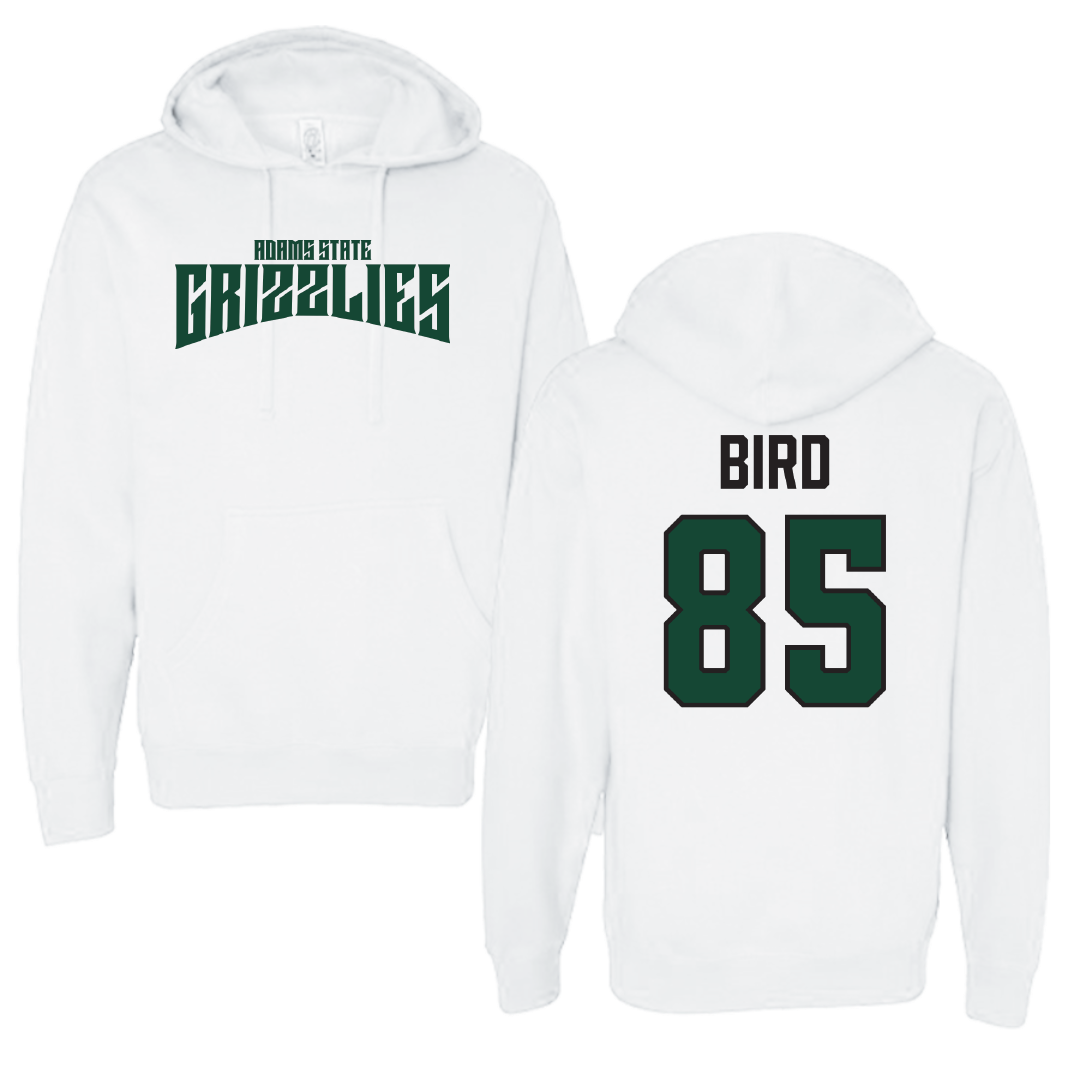 Adams State University Football White Classic Hoodie - #85 Ethan Bird