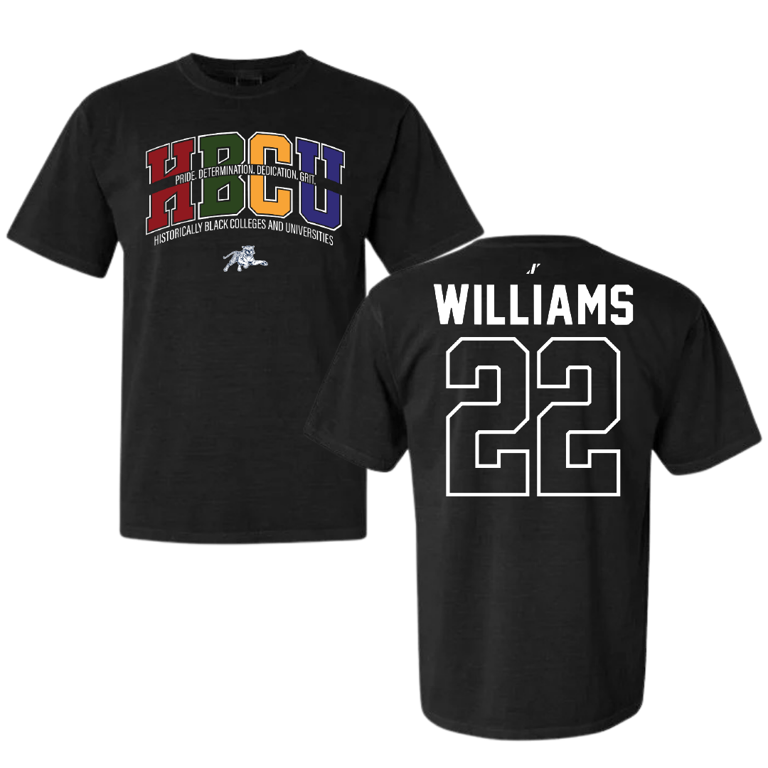 Jackson State University Baseball Black HBCU Comfort Colors Tee - #22 Isaiah Williams
