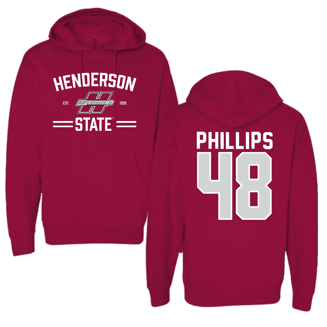 Henderson State University Baseball Cardinal General Hoodie - #48 Austin Phillips