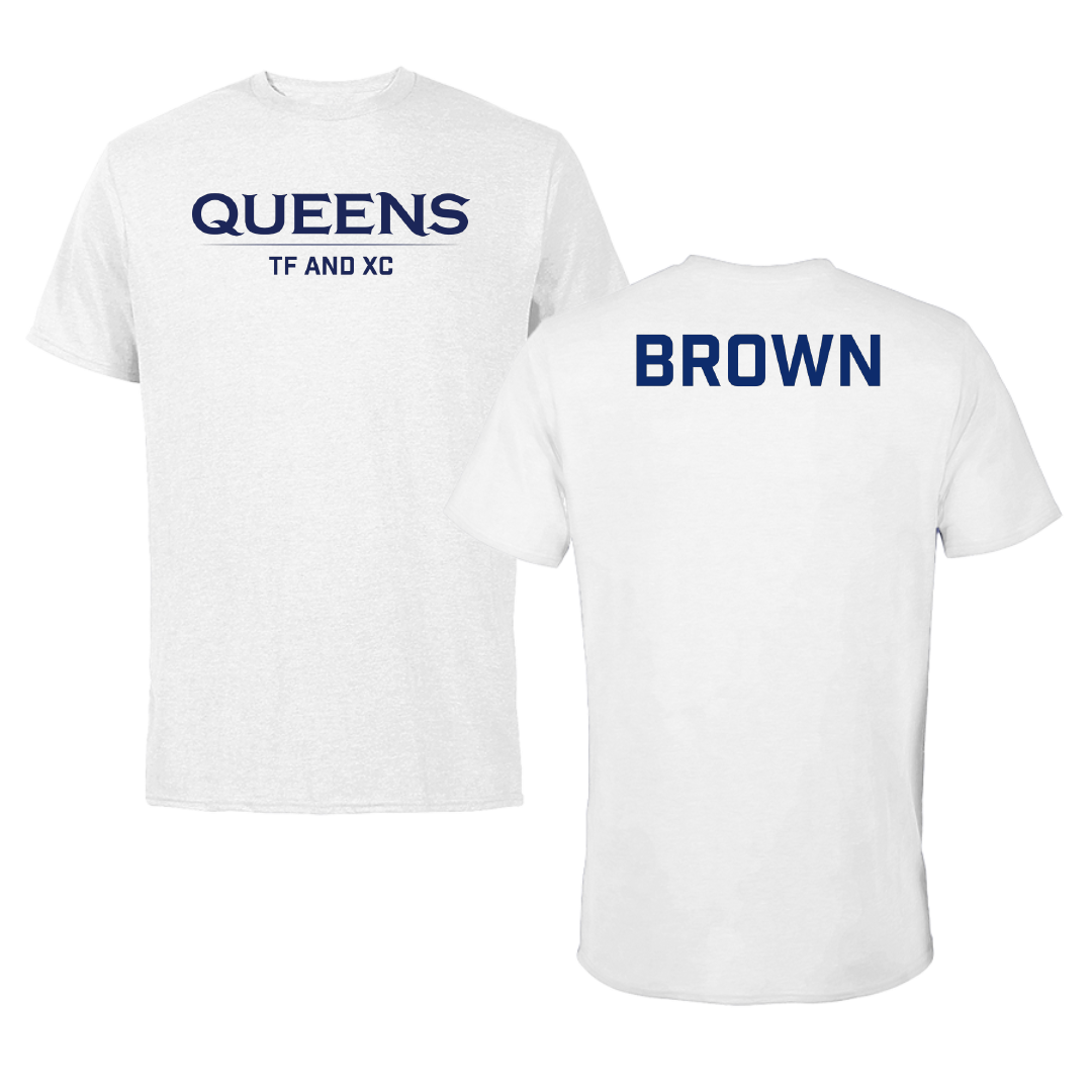 Queens University of Charlotte TF and XC White Performance Tee - Jada Brown