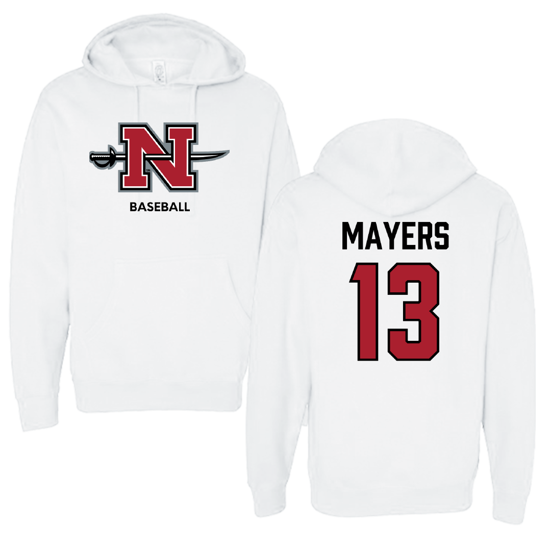 Nicholls State University Baseball White Hoodie - #13 Jacob Mayers