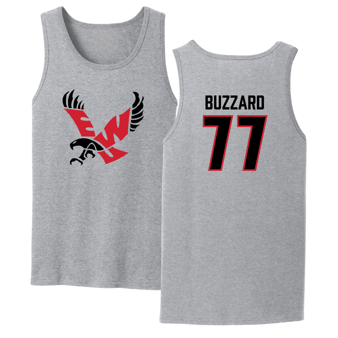 Eastern Washington University Football Sport Gray Tank Top - #77 William Buzzard