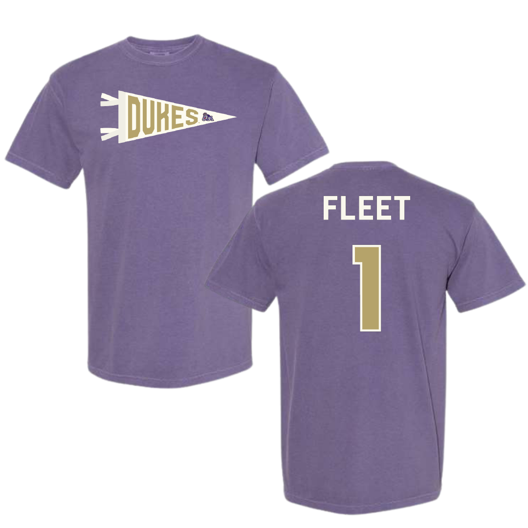 James Madison University Softball Purple Pennant Comfort Colors Tee - #1 Kirsten Fleet