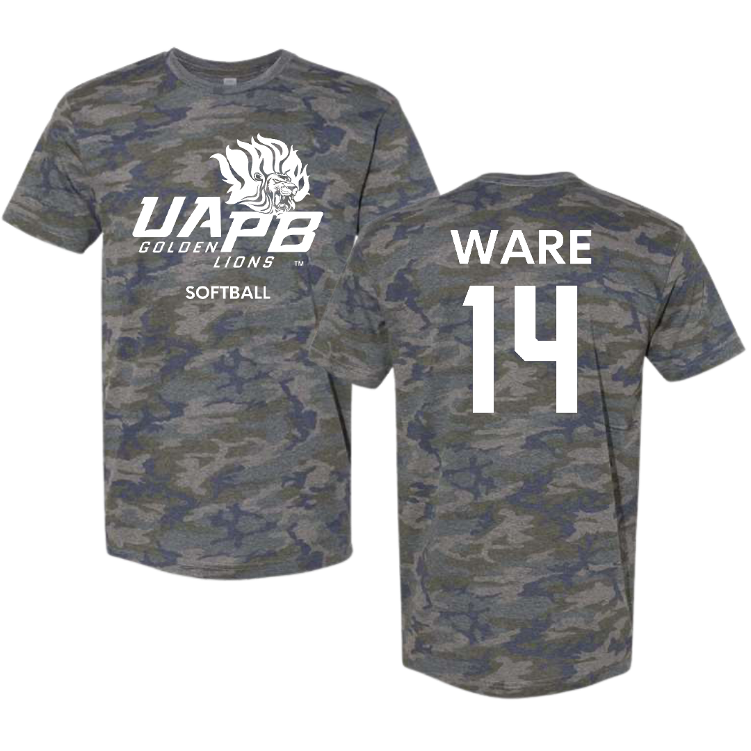 University of Arkansas-Pine Bluff Softball Vintage Camo Tee - #14 Naiyestlie Ware