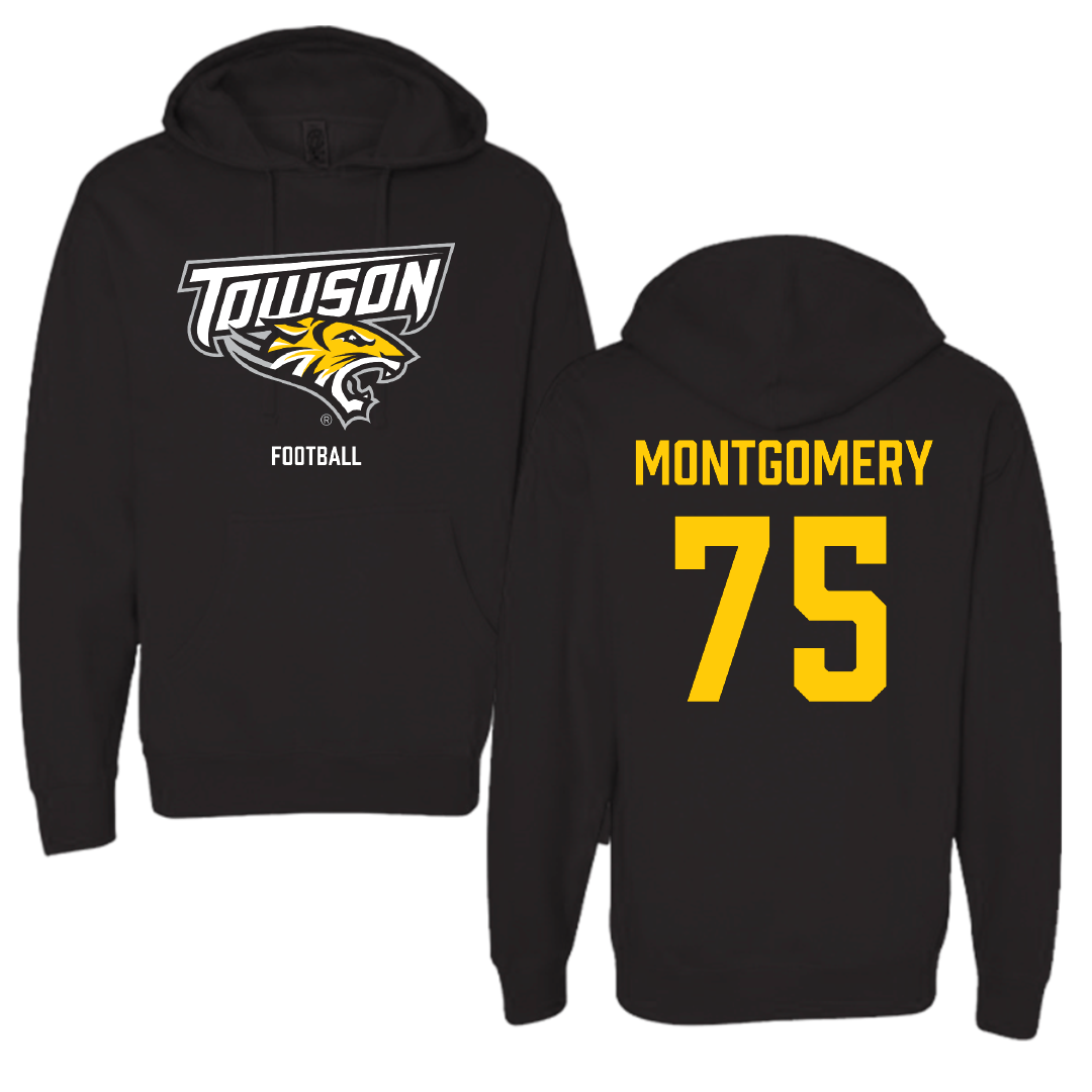 Towson University Football Black Hoodie - #75 Jaelin Montgomery