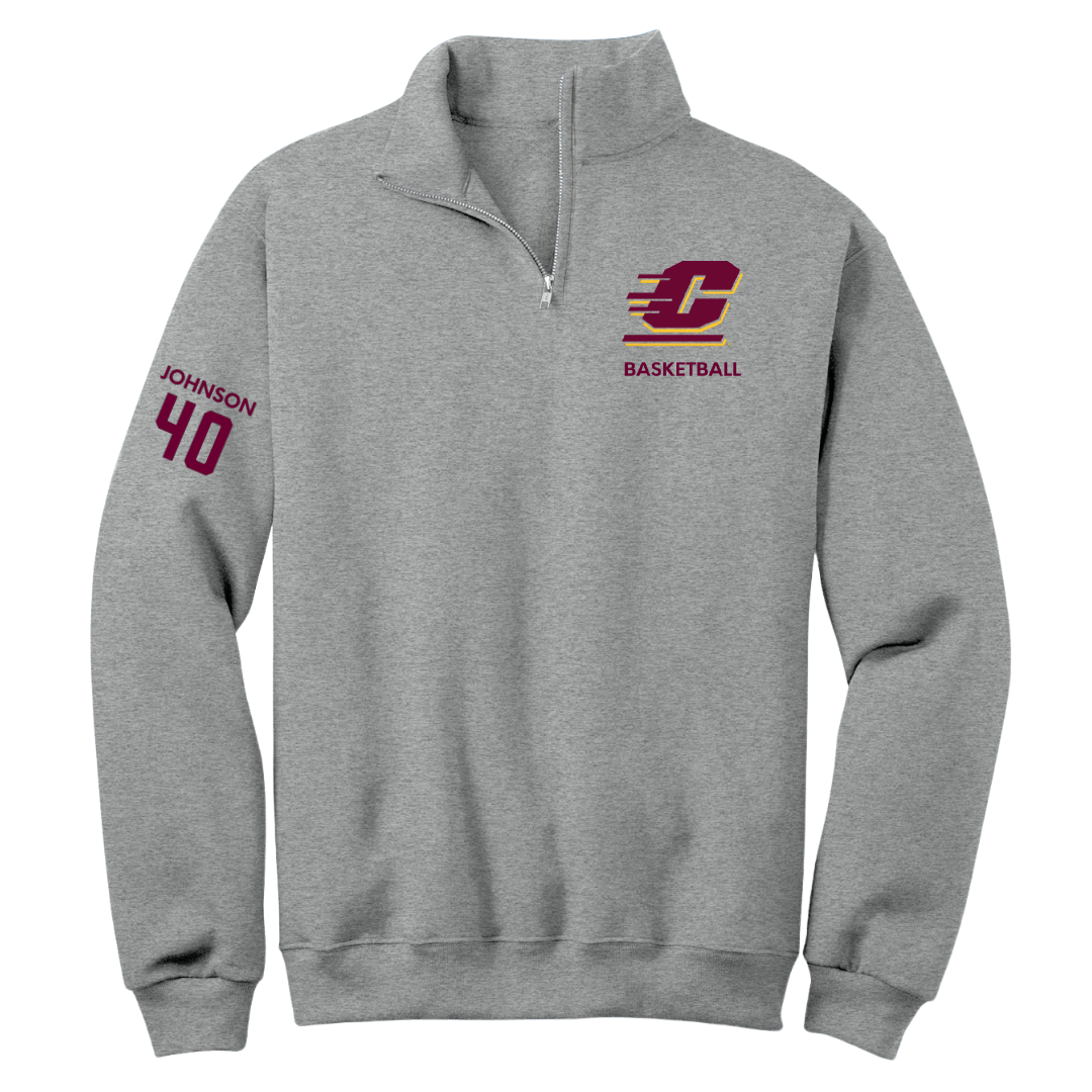 Central Michigan University Basketball (W) Sport Gray Quarter-Zip - #40 Taylor Johnson