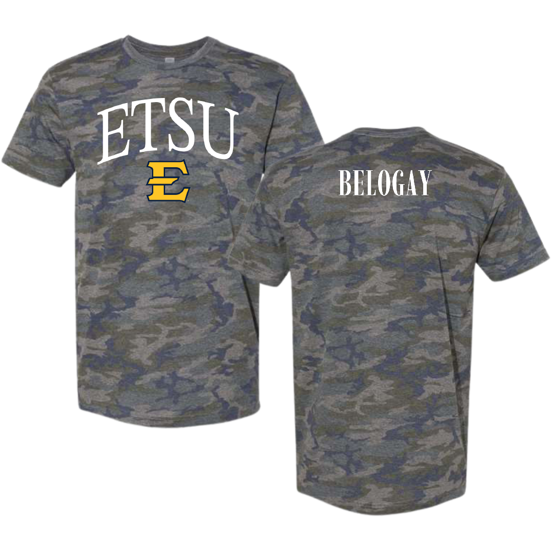 East Tennessee State University Triathlon Vintage Camo Tee - Izi Belogay