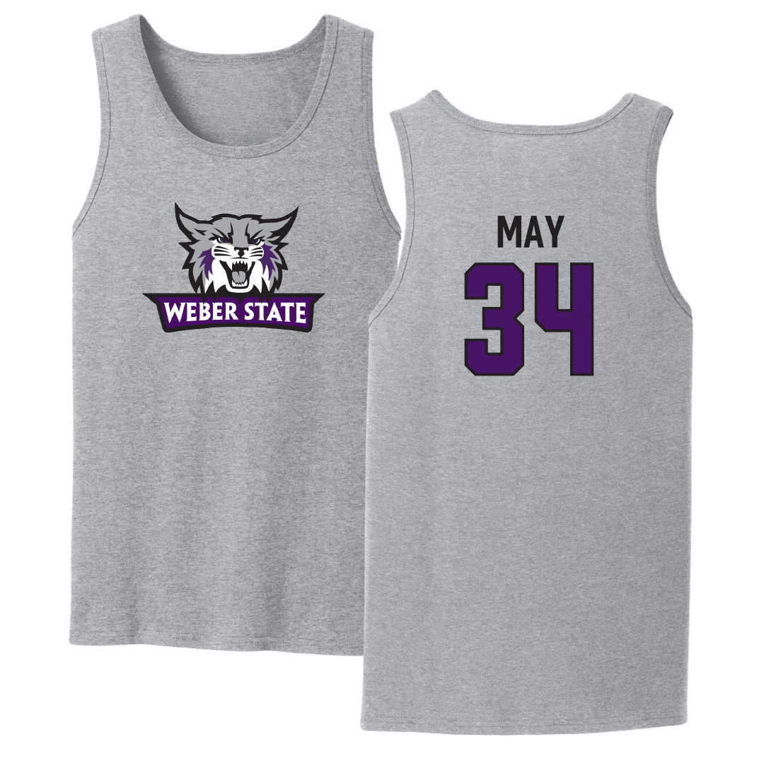 Weber State University Football Sport Gray Tank Top - #34 Colter May