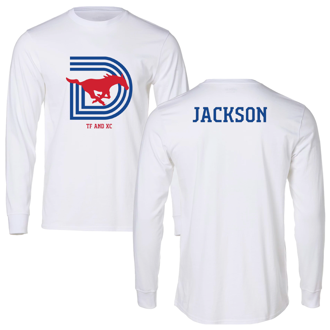 Southern Methodist University TF and XC White Long Sleeve - Maykayla Jackson