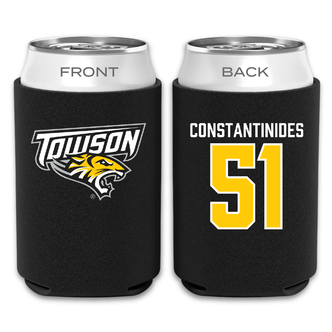 Towson University Lacrosse Black Can Cooler - #51 Matt Constantinides