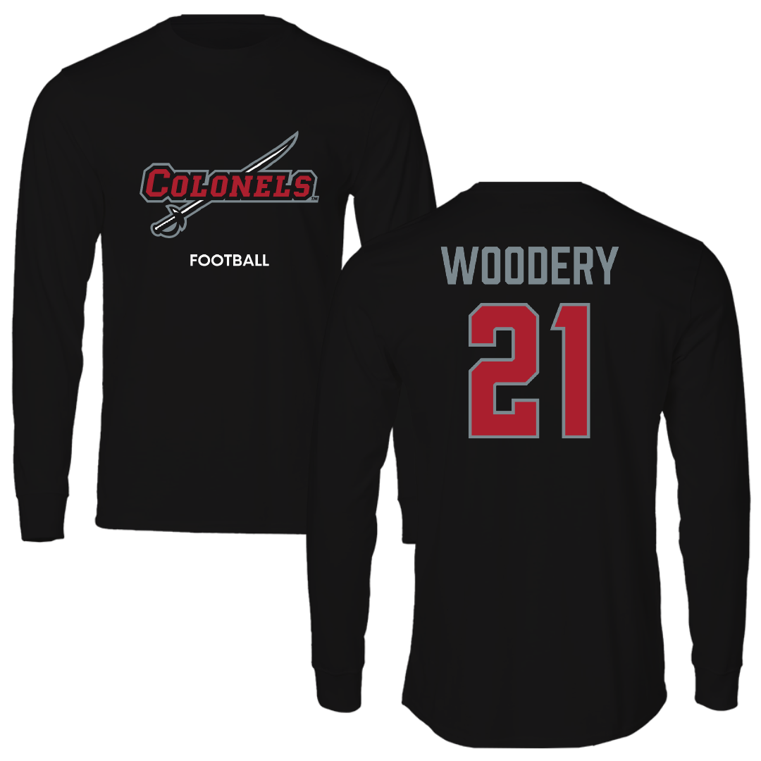 Nicholls State University Football Black Colonels Performance Long Sleeve - #21 Malik Woodery