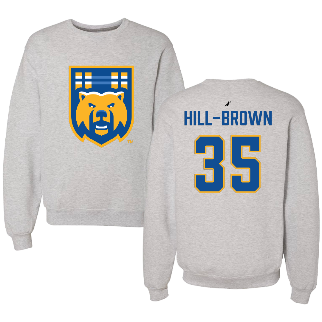 University of California-Riverside Basketball Light Gray Crewneck - #35 Tiairra Hill-Brown