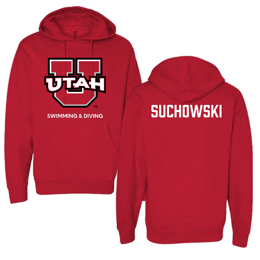University of Utah Swimming & Diving Red Utes Hoodie - Jake Suchowski
